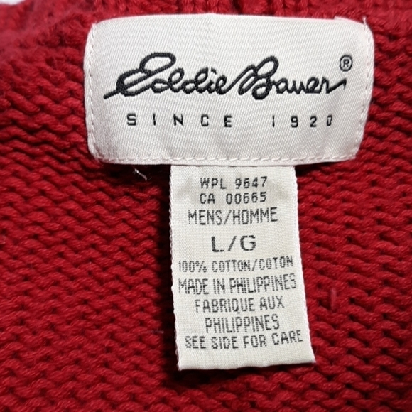 Eddie Bauer thick red mens sweater large - Picture 2 of 2